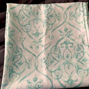 Shower Curtain ~ white with light mint green pattern